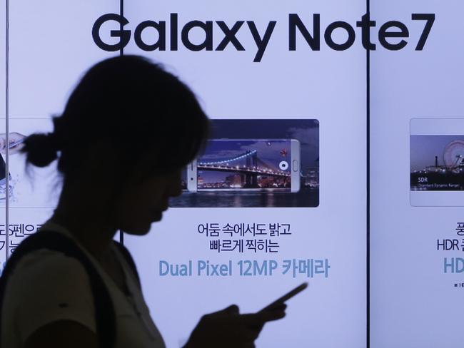 The unprecedented worldwide recall of 2.5 million Galaxy Note7 smartphones is expected to cost more than $1 billion. Picture: Ahn Young-joon/AP