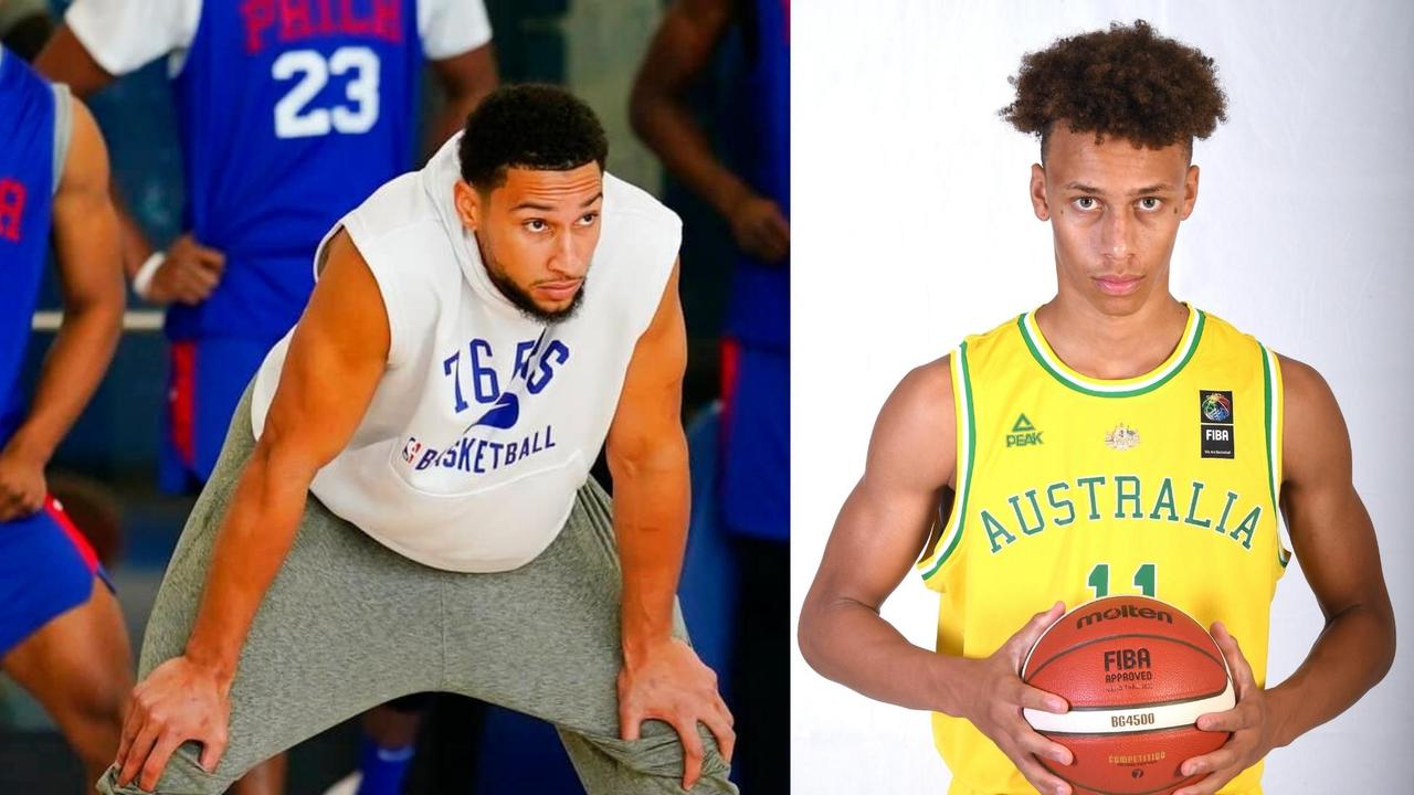 Dyson Daniels (R) is keen to team up with Ben Simmons in the Boomers.