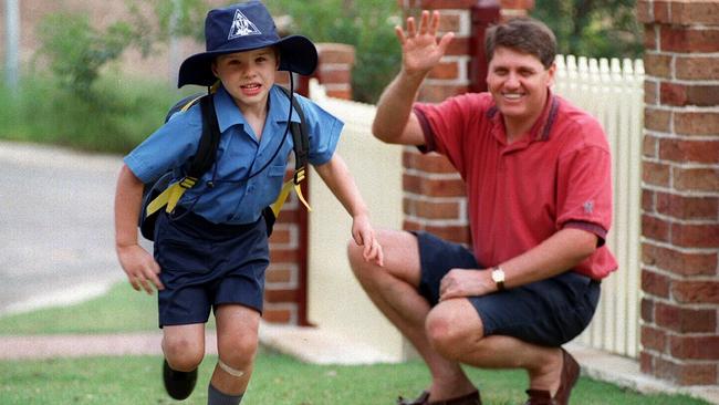 Radio personality Ray Hadley with then-five-year-old son Daniel.