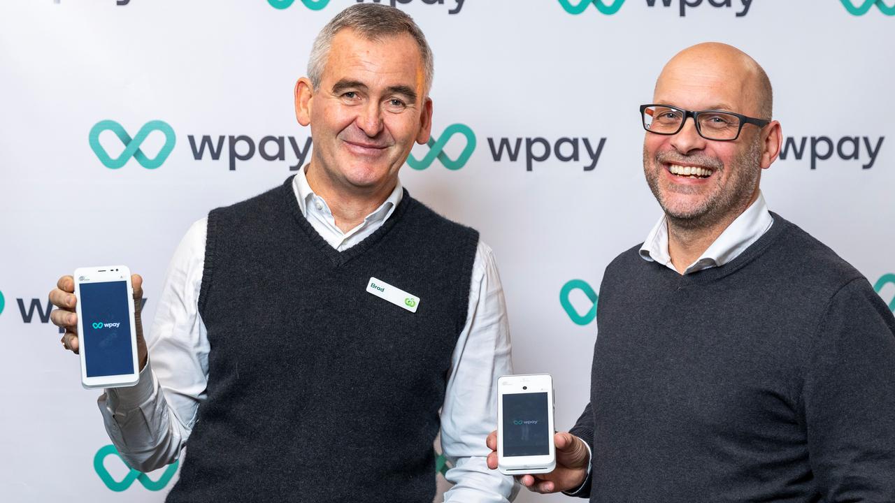 Woolworths CEO Brad Banducci and Wpay general manager Paul Monnington (right). Picture: Supplied