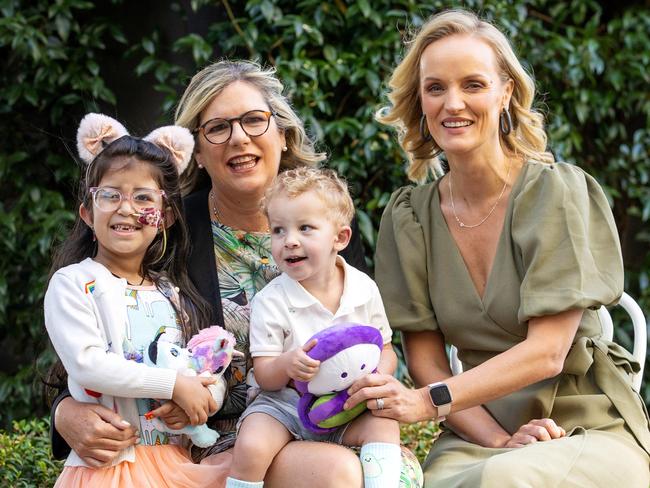 Penny Fowler and Rebecca Cowan with Aru and Arlo. Picture: Mark Stewart