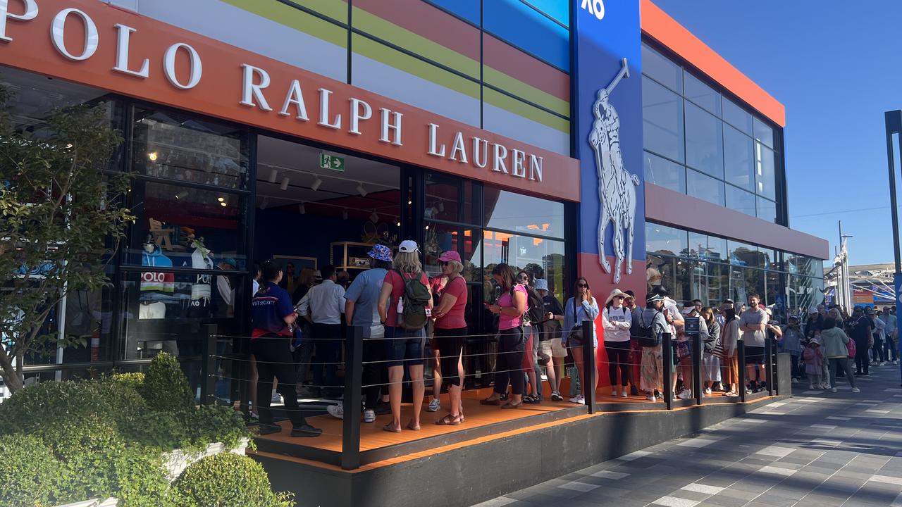 A huge queue waited to get inside the Ralph Lauren official AO merchandise shop on Friday evening.