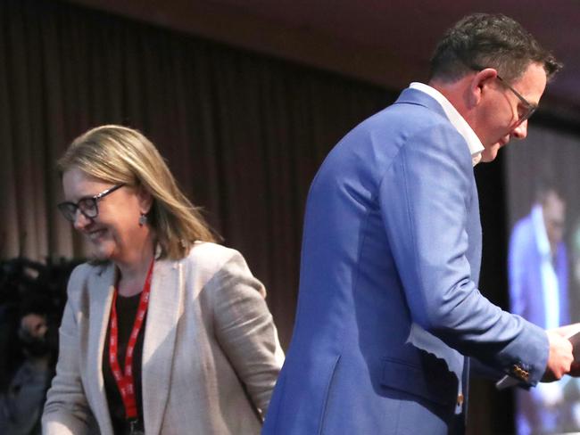 MELBOURNE, AUSTRALIA - NewsWire Photos, June 17, 2023.Premier Daniel Andrews and Deputy Premier Jacinta Allan at the Victorian Labor Party conference at Moonee Valley Racecourse.  Picture: NCA NewsWire / David Crosling