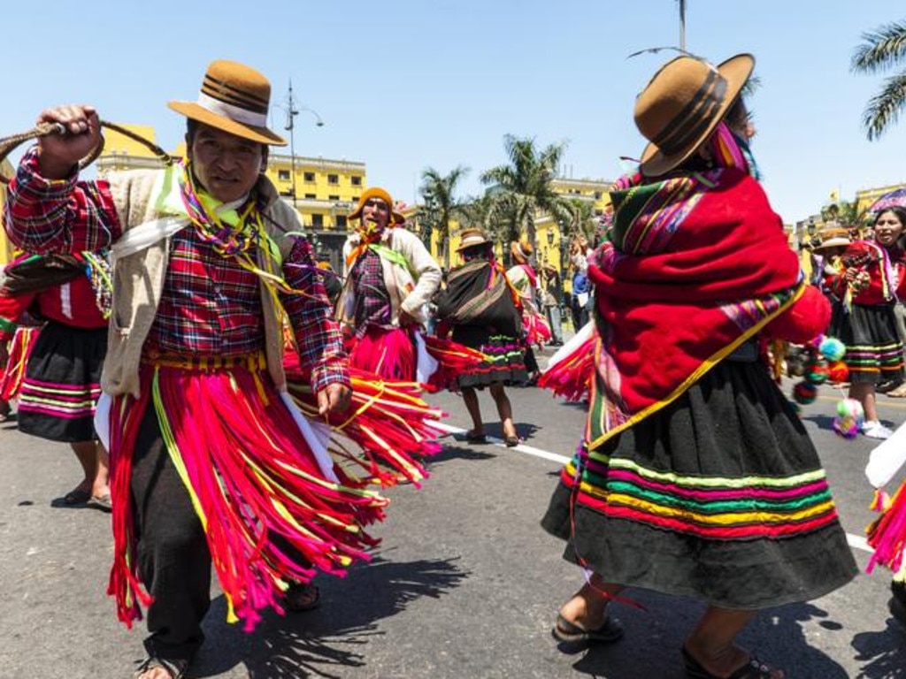 Plaza de Armas during the celebration of national independence in Lima.