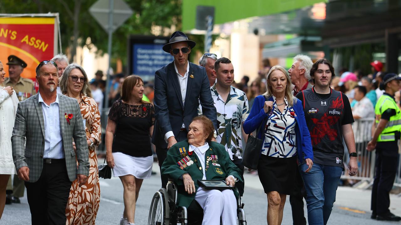 Thousands of people attended the Anzac Day Parade in Brisbane. Picture: NCA NewsWire/Tertius Pickard