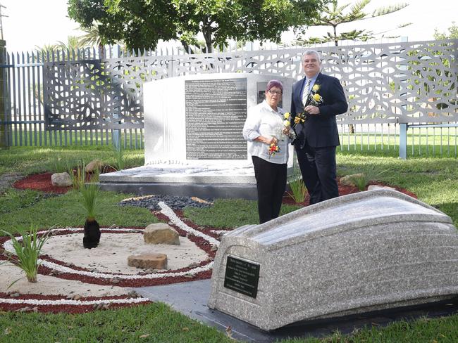 Aunty Barb and Graham Boyd at the new memorial. Picture: Craig Wilson