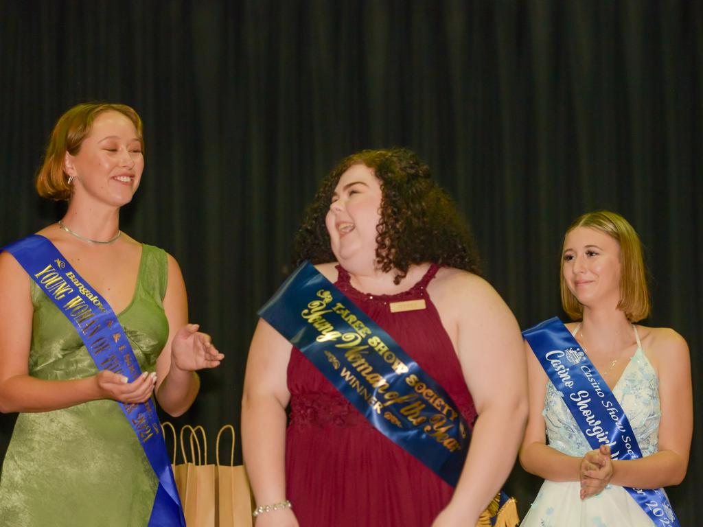 Winner Lands Sydney Royal AgShows NSW Young Woman 2022 from Taree, Gypsy-Lee Marshall (centre).