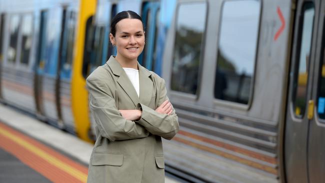 Train commuter Daisy Henry took 40 minutes to ride 10 stops to the city centre. Picture: Andrew Henshaw