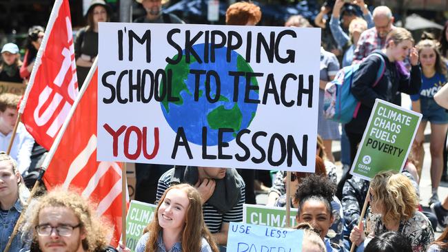 Student activists from the Global Climate Strike in November last year. Picture: AAP Image/Erik Anderson