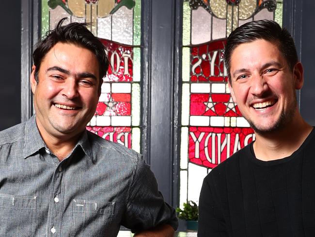 4.10.2018.David Penberthy and Will Goodings are top of latest Adelaide radio ratings survey. David and Will pictured at the Joiners Arms Hotel. PIC TAIT SCHMAAL.