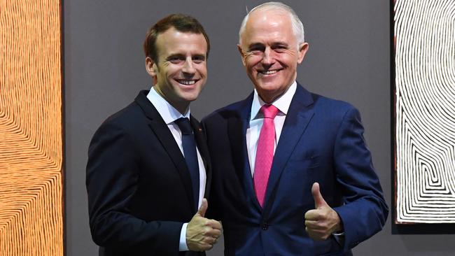 Macron and Malcolm Turnbull.