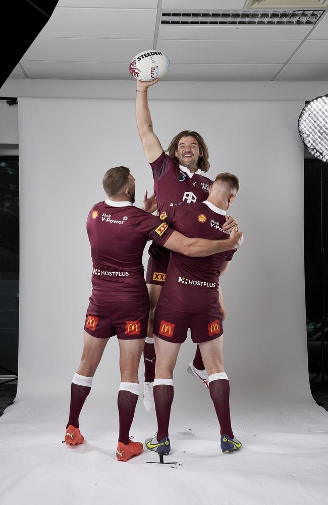 Pat Carrigan in the new Qld jersey. Picture: QRL