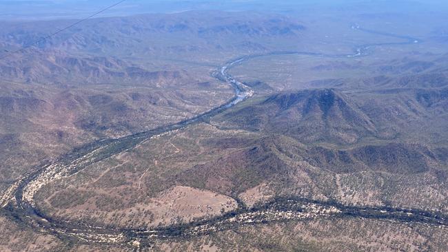 An aerial view of the proposed Urannah Dam site west of Mackay. Picture: Supplied