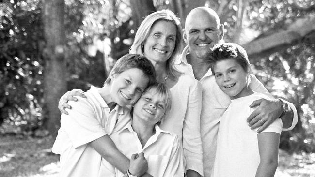 Rory Gibson with wife Kate and their three sons.