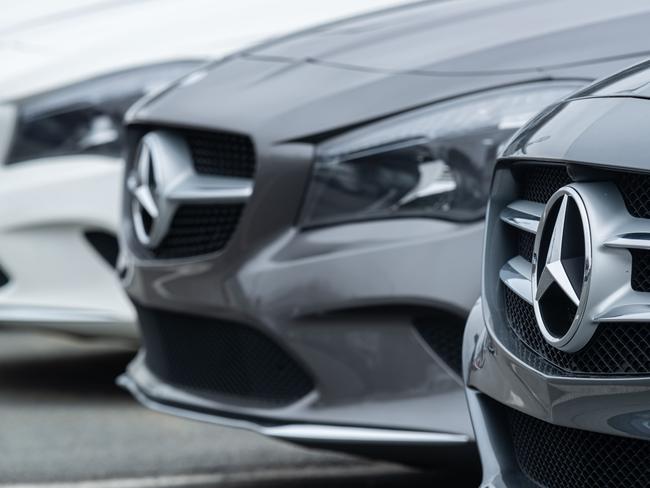 Halifax, Canada - March 28, 2021 - New 2021 Mercedes-Benz luxury models at a dealership in Halifax's North End.