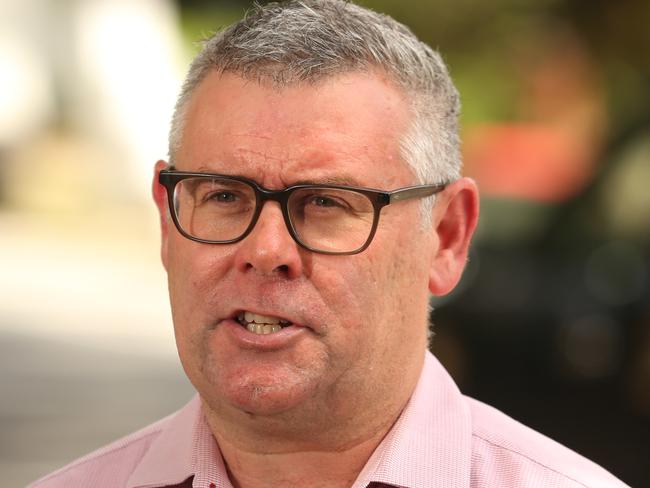 Labor Senator Murray Watt addresses the media. Picture: Zak Simmonds