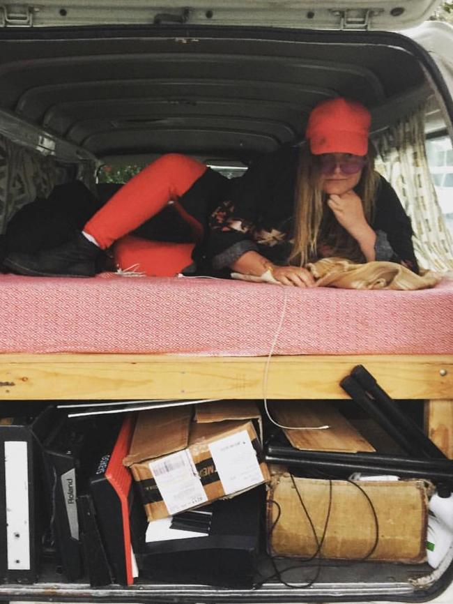 Tones And I living in her van. Picture: Facebook