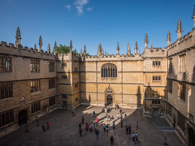 The Old Schools Quadrangle of the Bodleian Library, University of Oxford, UK. Picture: John Cairns For T+I story on British libraries