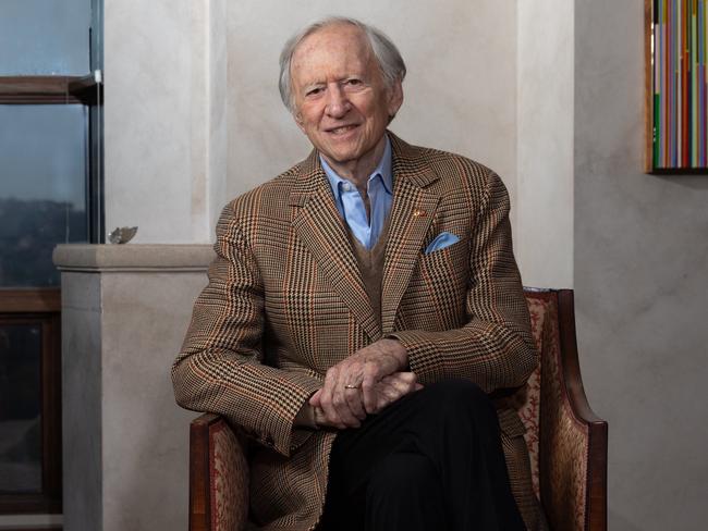 Former federal leader of the Liberal Party Andrew Peacock posing for a portrait in 2019 at his home in Austin, Texas.Picture: Brian Birzer