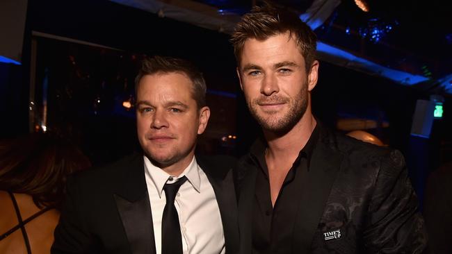 Damon and Hemsworth will be at UFC 234 on Sunday. Photo by Alberto E. Rodriguez/Getty Images.