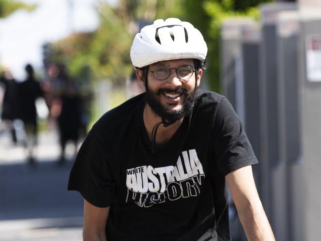 Cr Jonathan Sri seen at the protest at Kangaroo Point Detention centre. 721 Main Street, Kangaroo Point, Brisbane, 15th of November 2020. (News Corp/Attila Csaszar)