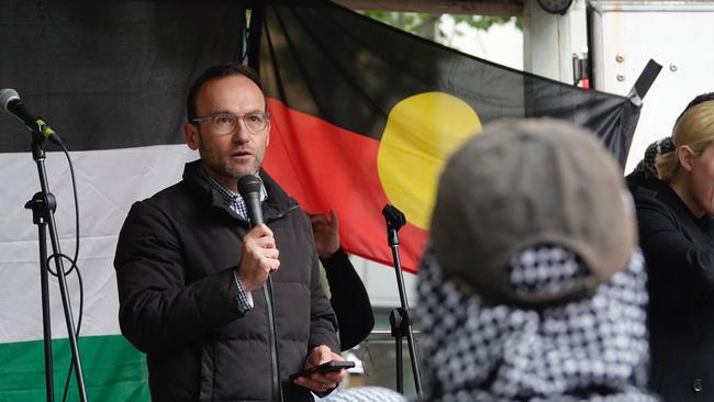 Greens Leader Adam Bandt showed his support for the rally on Sunday. Picture: NCA NewsWire / Valeriu Campan