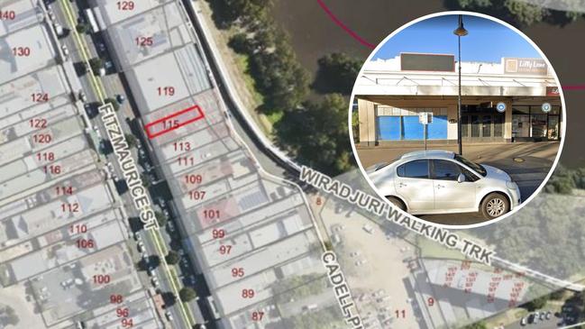 Buildings will be demolished along Wagga's dining district to make way for a $7.865m, five-storey commercial and residential development, if approved by council. Picture: Architects Rings and Associates/Google Maps