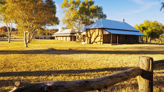 An evening view of the Telegraph Station at Alice Springs, featured in the UnDiscover Australia campaign.