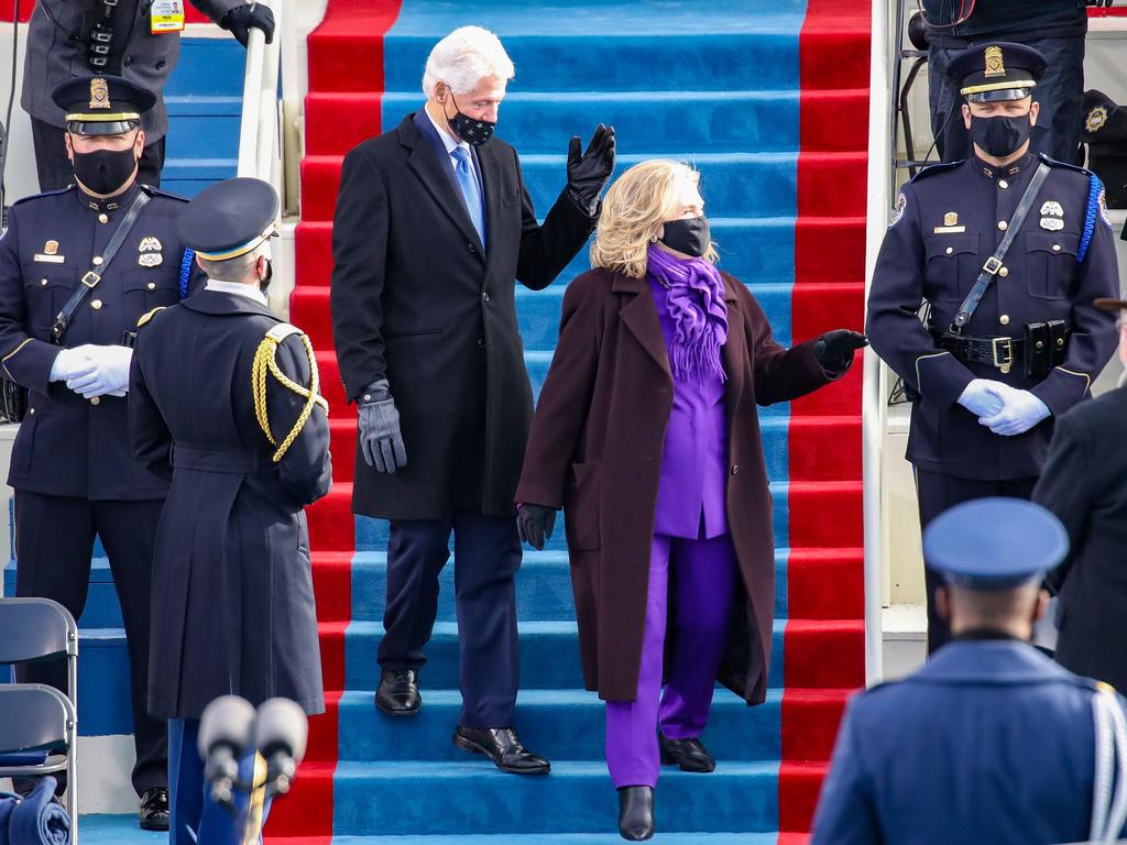 Former US President Bill Clinton and his wife, with former Secretary of State Hillary Clinton were also in attendance. Picture: AFP