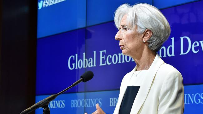 Talking tough ... International Monetary Fund chief Christine Lagarde speaks in Washington, DC on Wednesday.