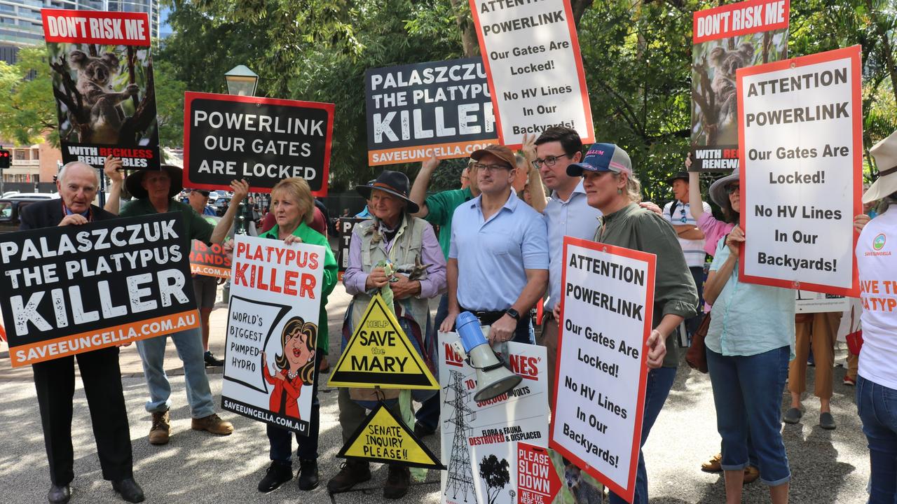 Federal member for Maranoa David Littleproud joined farmers outside Queensland Parliament House who were rallying against renewables, citing concerns over prime agricultural land and animal habitat. Picture: Supplied.