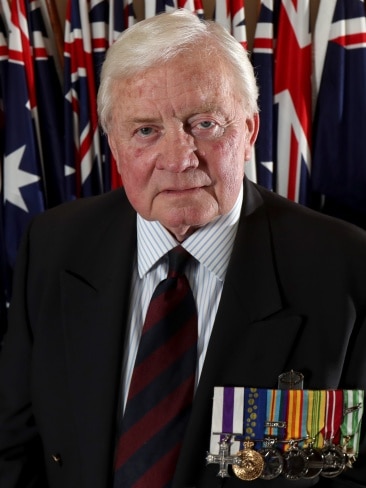 Michael von Berg, National President of The Royal Australian Regiment and a combat solider in the Vietnam War, is demanding an apology from Adam Bandt. Picture: Kelly Barnes/The Australian