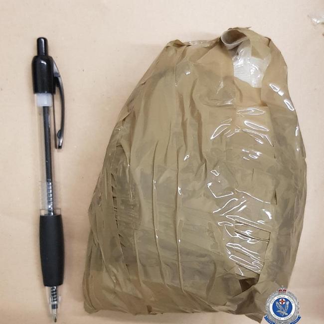 One of the packages of drugs police found.