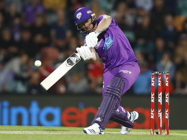 HOBART, AUSTRALIA - JANUARY 03: Ben McDermott of the Hurricanes bats during the Big Bash League match between the Hobart Hurricanes and the Brisbane Heat at Blundstone Arena on January 03, 2020 in Hobart, Australia. (Photo by Daniel Pockett/Getty Images)