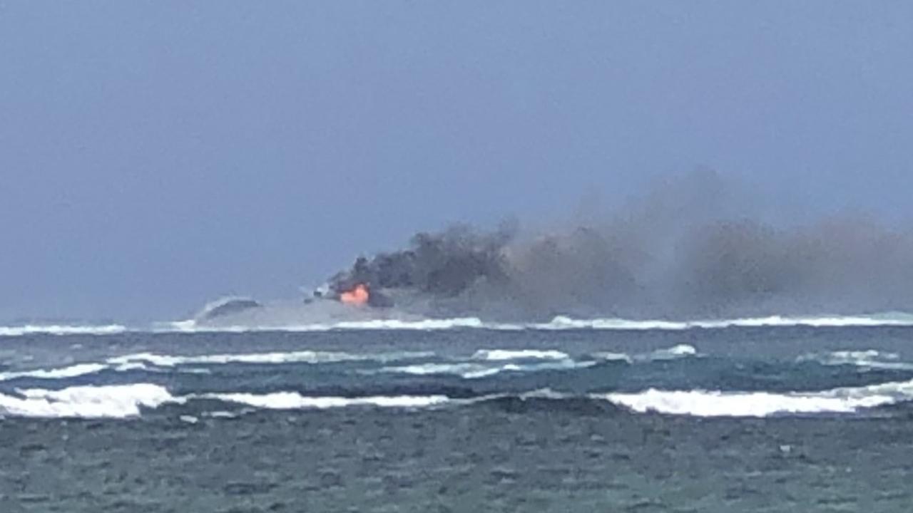 HMNZS Manawanui ran aground off the Samoan island of Upolu. Picture: X @pooliecoast