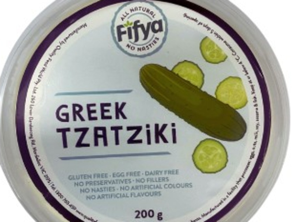 Quality Food World Pty Ltd is recalling the Fifya Greek Tzatziki dip. Picture: Supplied