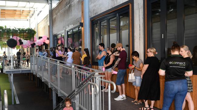 Annee's Caphe Sua Da store has opened its doors with people lining up down the street. Picture: Shae Beplate.