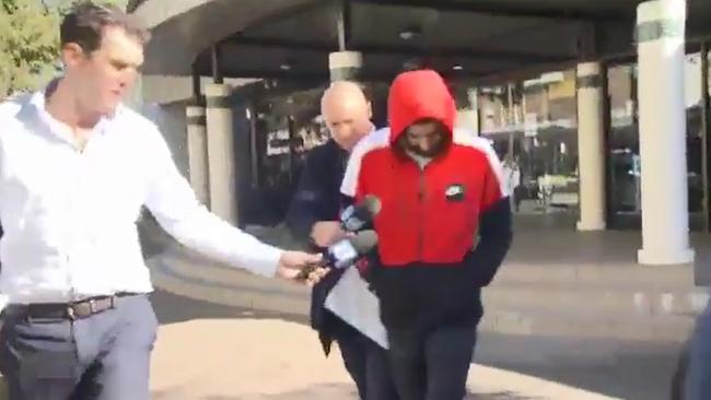 Alaa El-Zien was taken into custody today after he was sentenced to jail for a road rage incident that happened last April. Picture: Ten News