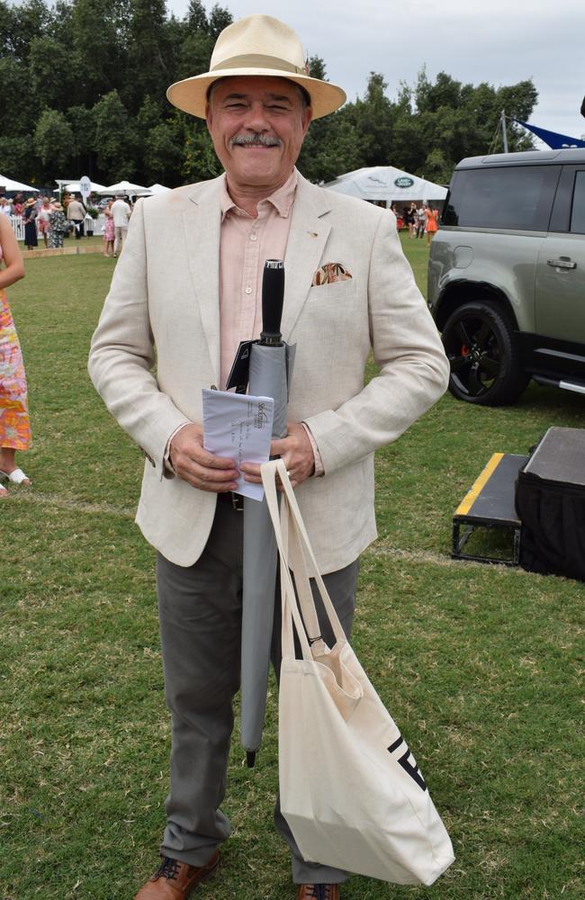 Men's fashion on the field first place contestant at the Rockhampton Jaguar Land Rover Pop-Up Polo on June 3, 2023. Picture: Aden Stokes