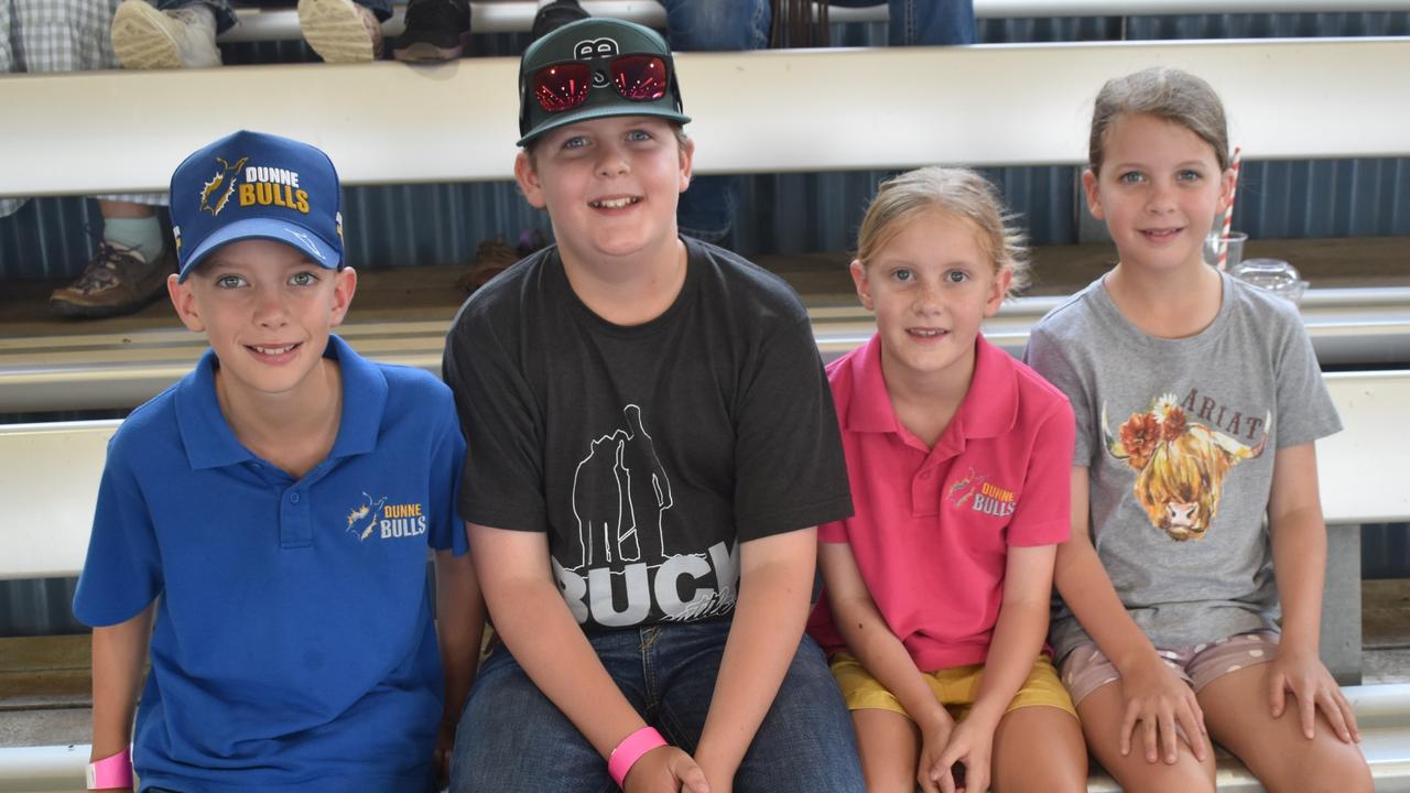 Duaringa's Clancy, Trevor, Kendall and Lexi Dunne at the APRA National Finals Rodeo at CQLX Gracemere on November 9, 2024.