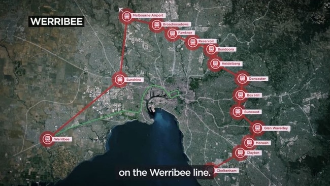 The new rail line announced by Daniel Andrews.