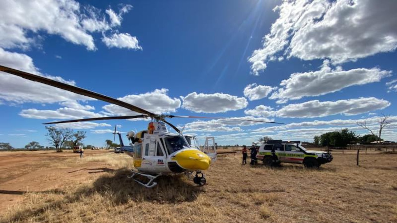 RACQ CQ Rescue helicopter flies injuries man from Belyando truck crash ...