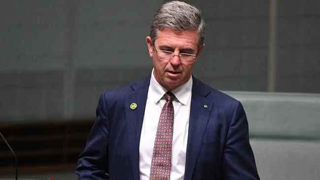 Lyne MP David Gillespie during Question Time in the House of Representatives at Parliament House in Canberra. (AAP Image/Mick Tsikas)