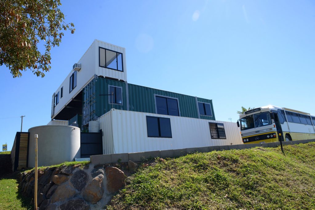 GRAND DESIGN: Phil Murphy is building a unique house on The Hummock out of shipping containers. Photo taken on 27 April 2015. Photo: Max Fleet / NewsMail. Picture: Max Fleet