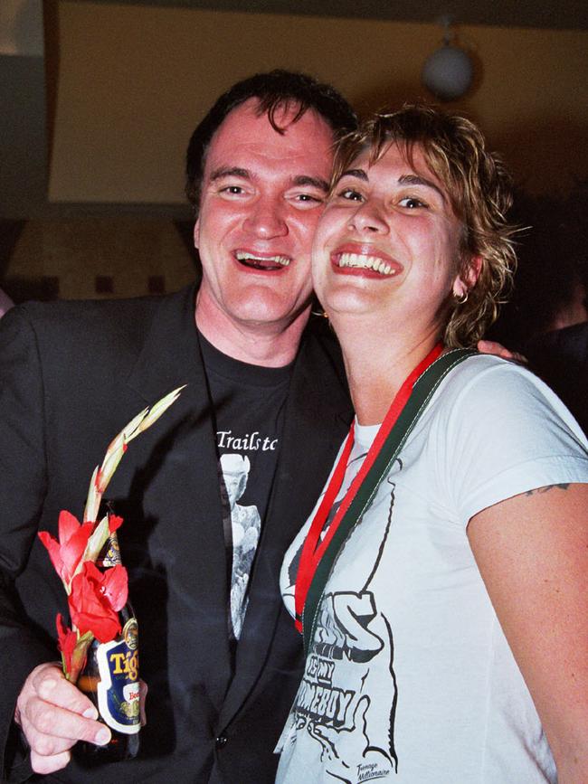 Director Quentin Tarantino poses with fan at the restaurant in 2003. Picture: Saffrine Nydegger.