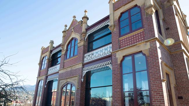 The impressive facade of the University of Tasmania’s Phillip Smith Centre on HobartÃ&#149;s Domain. Picture: Linda Higginson.