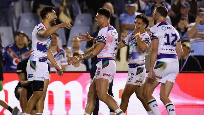 The Warriors scored two tries while Kayal Iro was in the sin bin. Picture: Cameron Spencer/Getty Images