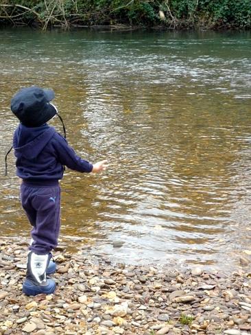 The kids love playing at the Ovens River no matter what time of year