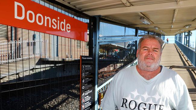 Doonside Mark Hartley has never been able to use the station because there are no lifts. Picture: Angelo Velardo