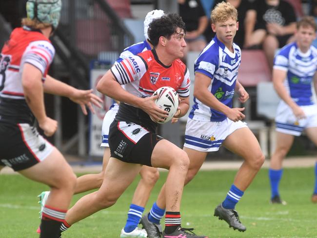 Kirwan High against Ignatius Park College in the Northern Schoolboys Under-18s trials at Brothers Rugby League Club in Townsville. Picture: Evan Morgan